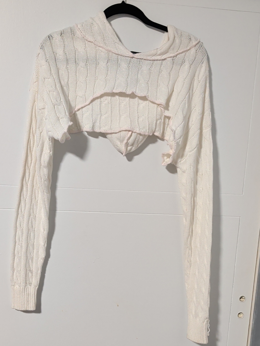 Forever 21 Cable Knit Hooded Shrug